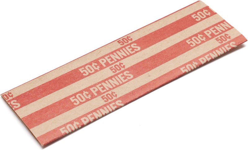Huron Flat Coin Wrapper, Penny $.50 Cent Red Rolls (250 pcs) - Image 4